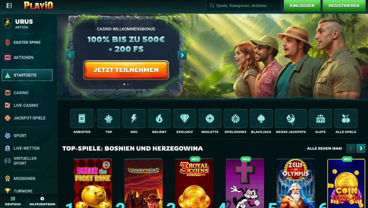 Als Besonderheit unter den Casinos ohne LUGAS bietet Playio eine doppelte Lizenzierung sowie einen einzigartigen Bonus Shop und einen eigenen eSports-Bereich für ein modernes und sicheres Spielerlebnis.